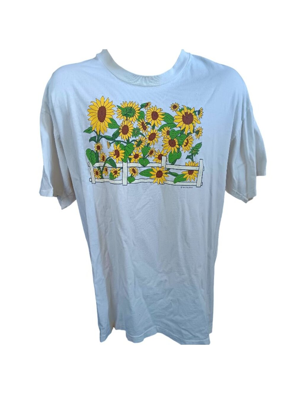 Vintage T-shirt XL SIngle Stitch Dilly Dallies 1994 Oneita Sunflower Made In USA